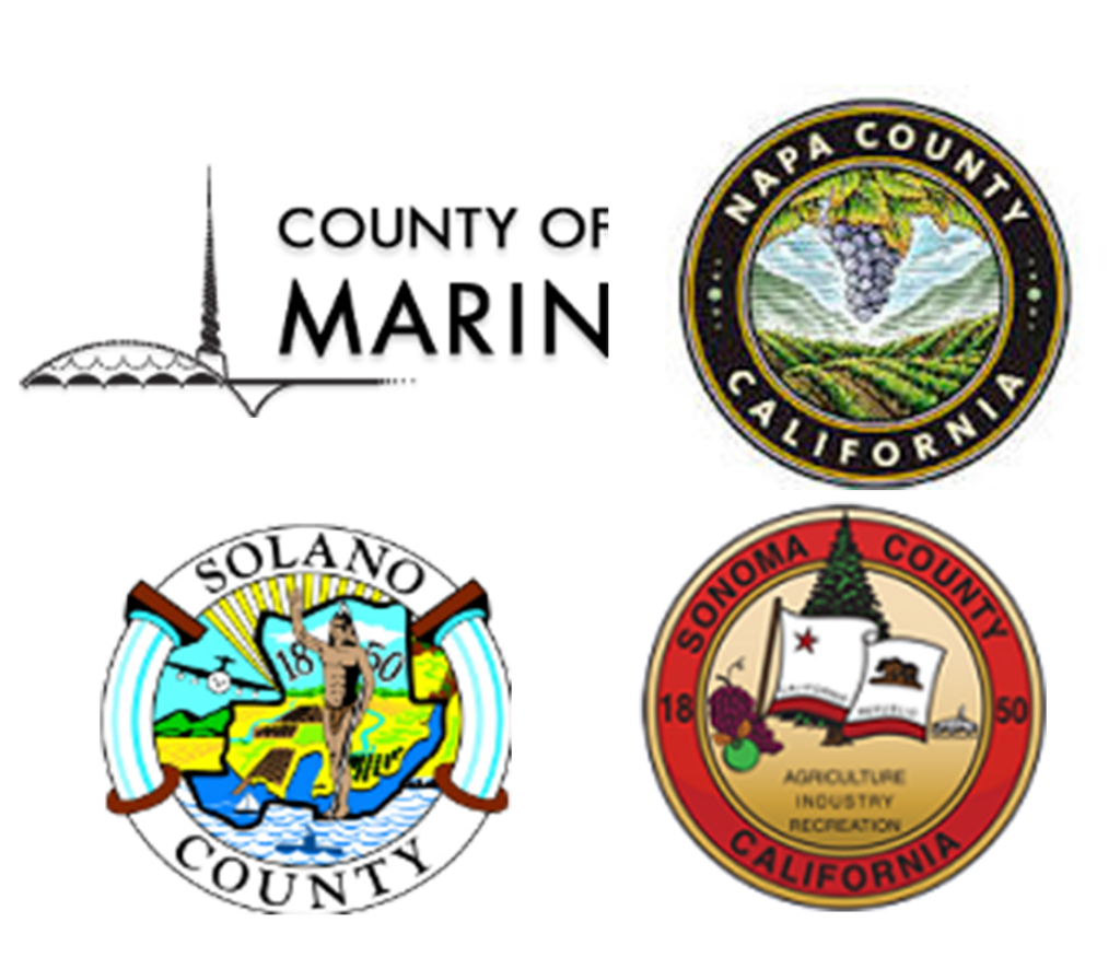 Marin, Napa, Solano and Sonoma county logos and county seals