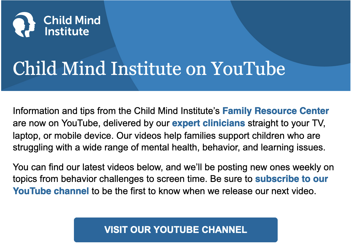 Child Mind Institute On YouTube - Matrix, A Parent Network And Resource ...