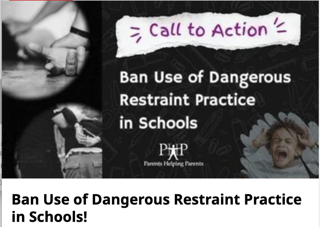 Ban the use of dangerous restraint practice in schools