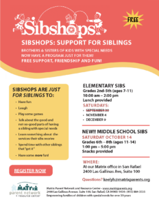 Revised image of Sibshops flyer