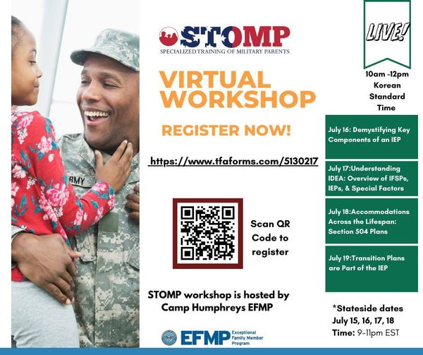 Specialized Training of Military Parents (STOMP) Presents Special Education Workshops 