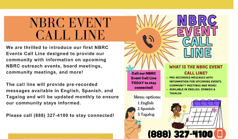 NBRC Events Call Line 
