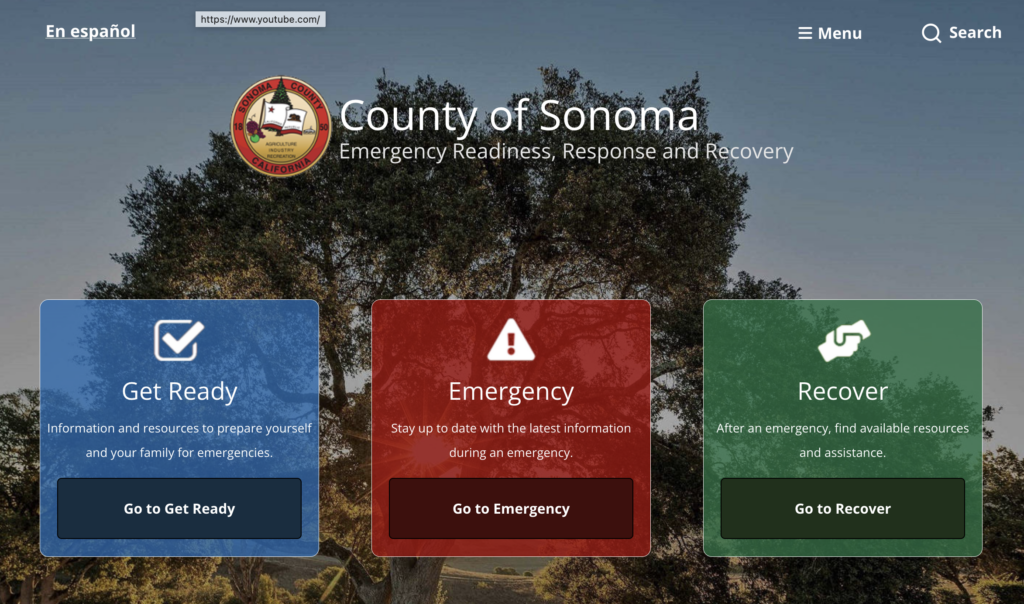 County of Sonoma Emergency readiness, response and recovery