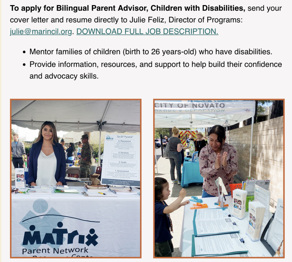 photo of Ana Acosta and Julie Feliz from Matrix Parents at outreach events